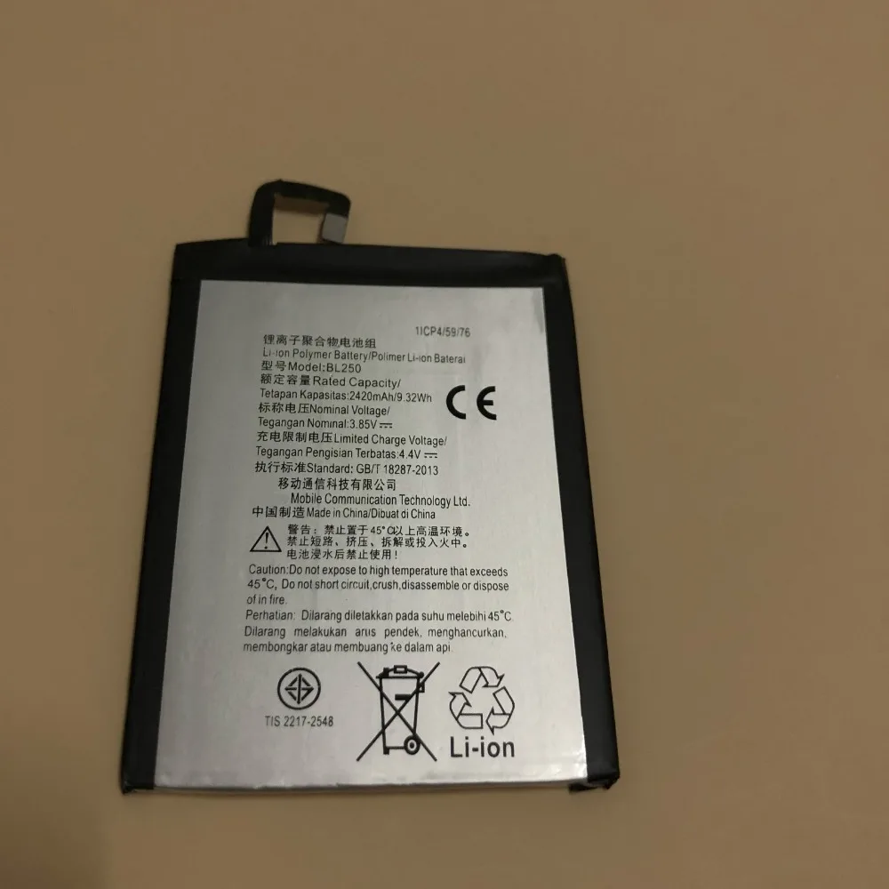 FOR Lenovo VIBE S1 S1c50 S1a40 BL250 battery Rechargeable Li ion Built ...