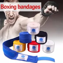 2 шт./рулон 3м хлопчатобумажная спортивный ремешок боксерский бандаж Санда Муай Тай MMA тхэквондо перчатки обертывания, способный преодолевать Броды для взрослых