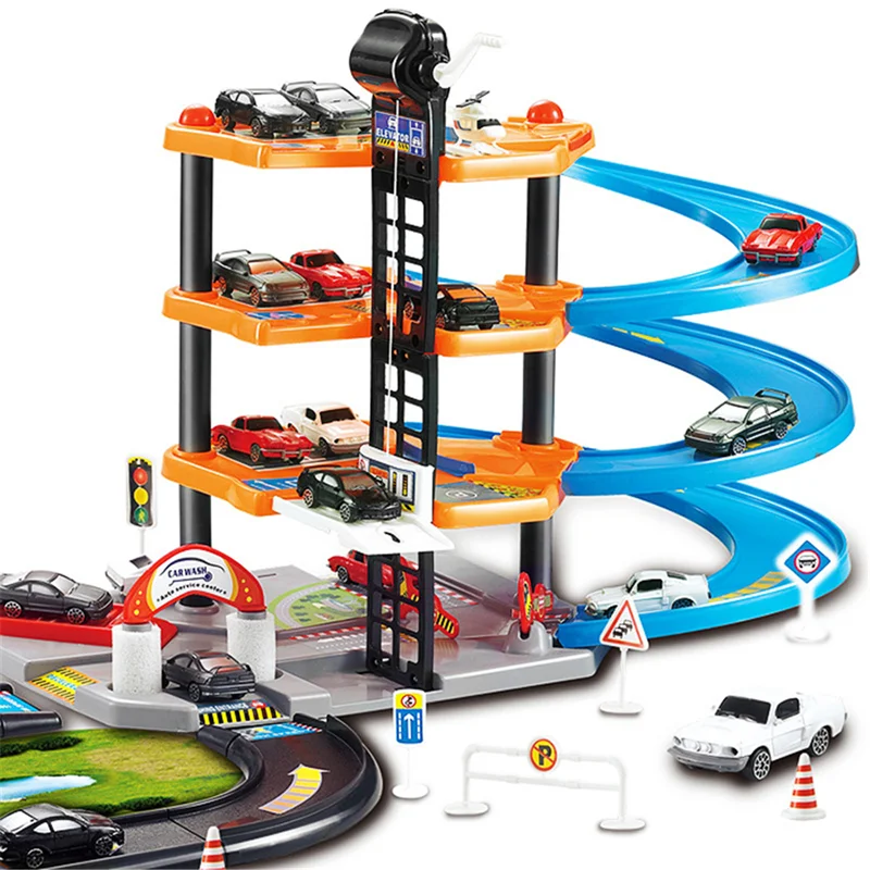 

3D Car Racing Track Toys Car Parking Lot Assemble Railway Rail Car Toy DIY Slot Model Toys For Kids Children Birthday