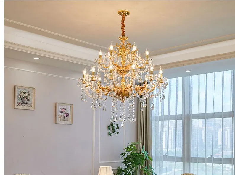 Современный золотой люстра, светильник для гостиной, Европейский E14, Роскошная лампа, люстры, люстры, гарантия