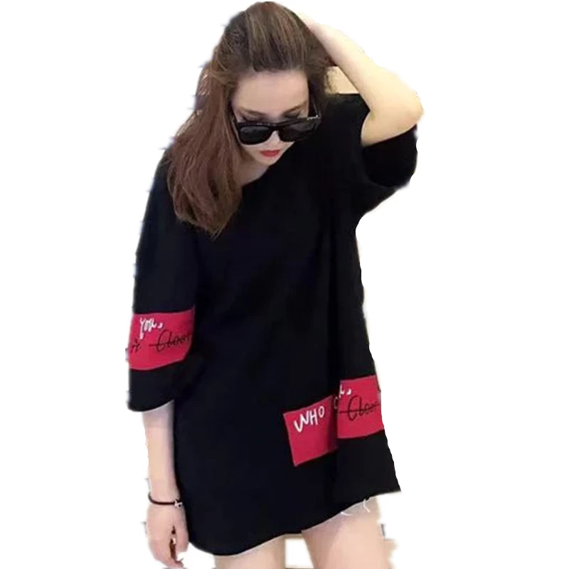 

2018 Nen Fashion Streets Wind Red Armbands Clown Letter Printing Men & Women Loose O-Neck Half sleeve T-Shirt Plus Size LJX01