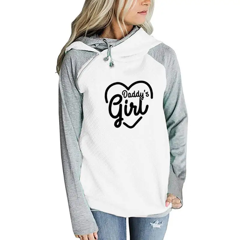  2020 New Fashion Daddy Girl Print Tops Hoodies Sweatshirt Femmes Women Sweatshirts Frauen Thick Cot