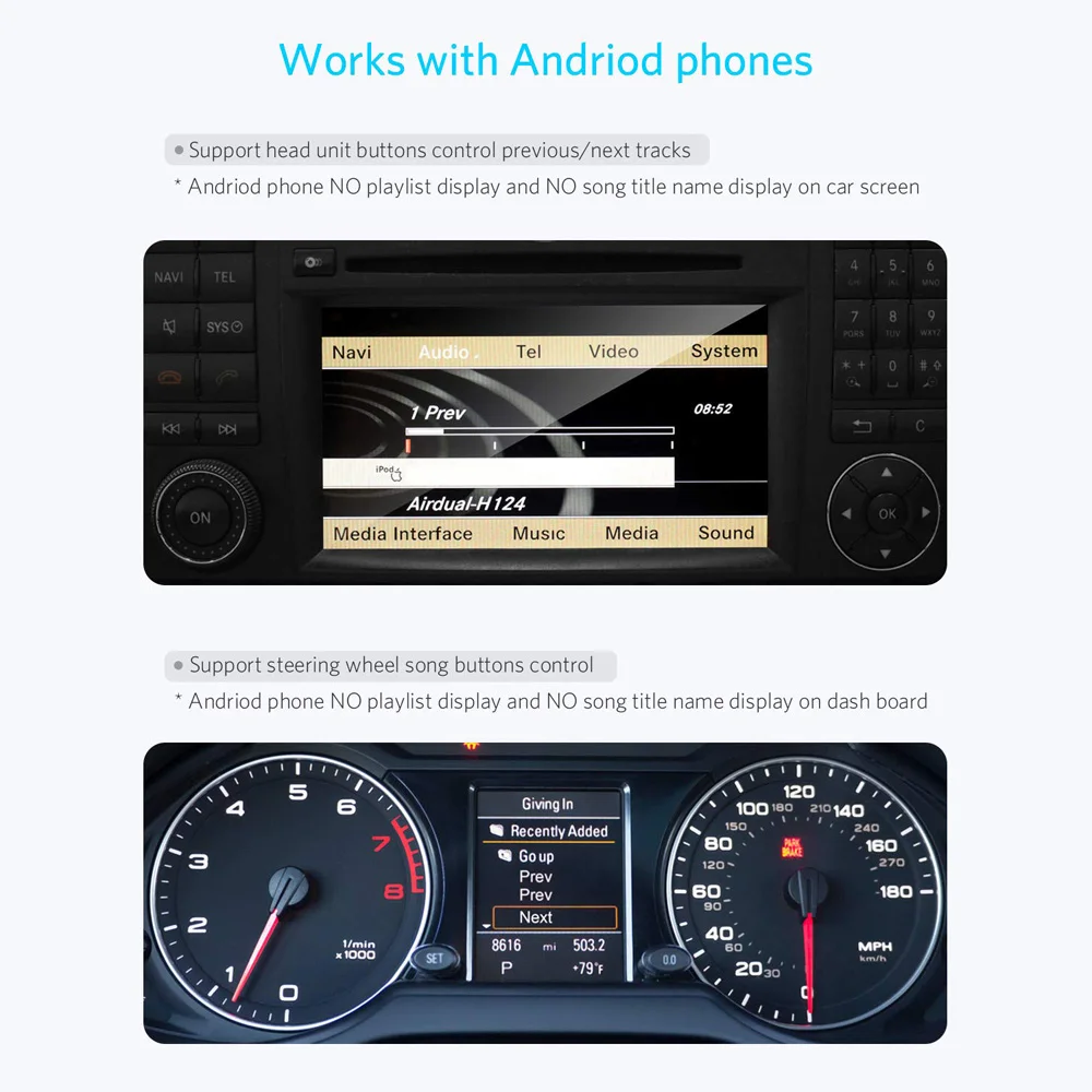 Bluetooth автомобильный комплект для VW MDI музыкальный приемник Airdual модуль Mercedes Benz MMI