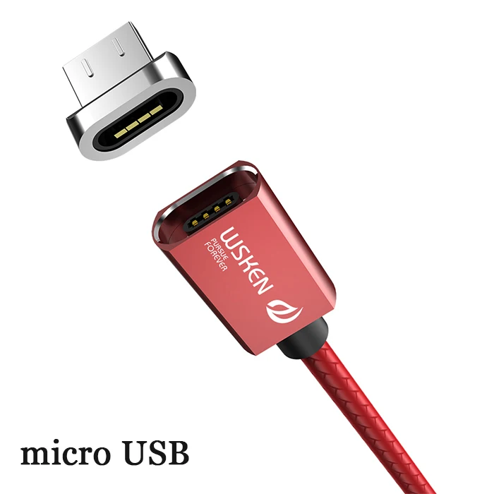 WSKEN кабель Micro USB Магнитный зарядный кабель для iPhone Xs Max Xr type C USB C Быстрая зарядка данных для samsung S9 Note8 S8 type-C - Цвет: microUSB with 1 plug