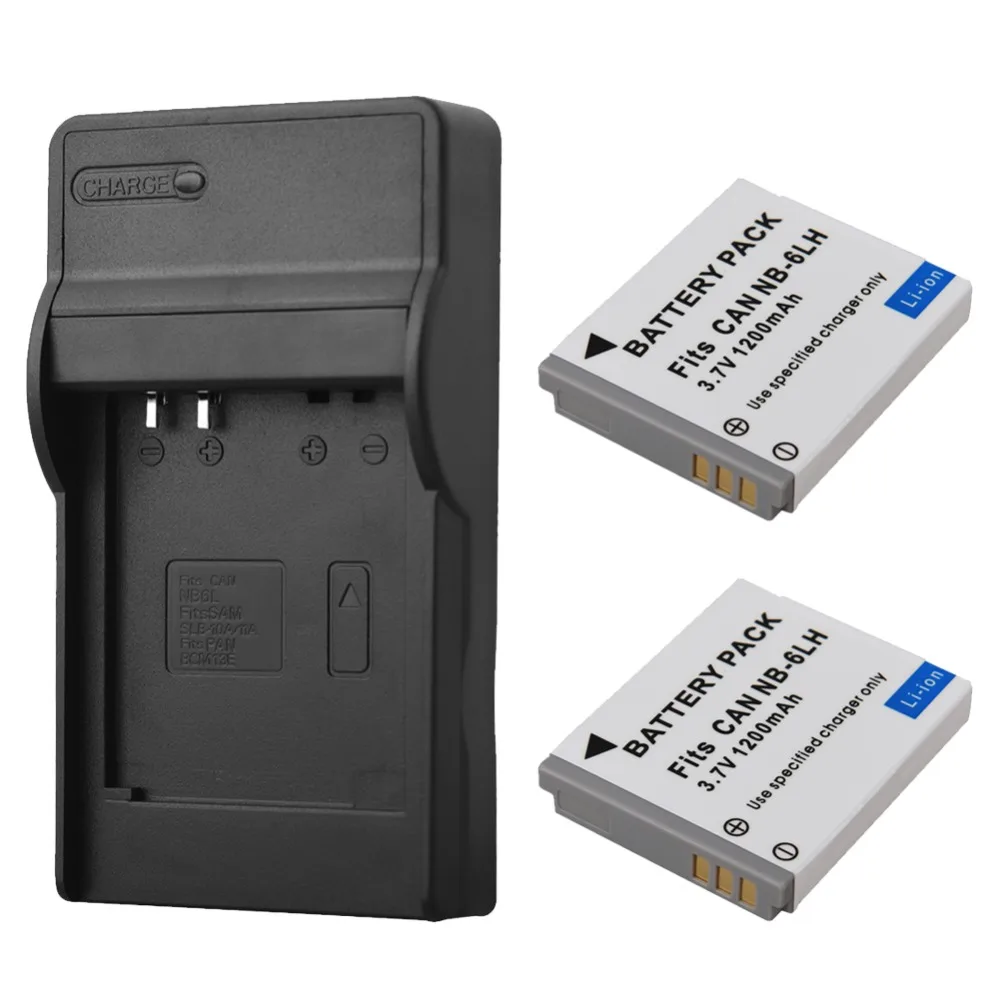 2x1200Mah NB6L NB 6L Digital Camera Battery USB Charger For Canon IXUS 