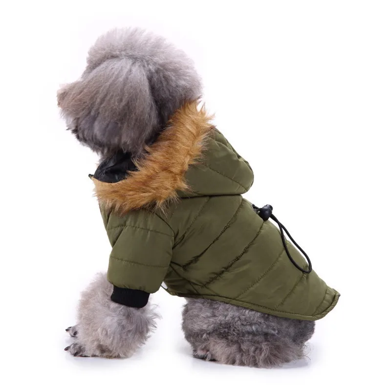 Thickening Winter Warm Coat Jacket Four Legged Jumpsuit Costume For Small Dogs Bichon Yorkshire Pet Clothing Warm Coats Jackets