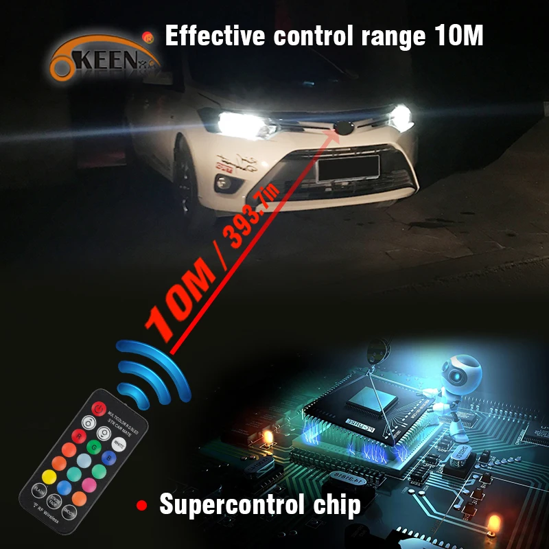 OKEEN 1 комплект 10 светодиодов 3535 SMD RGB T10 194 168 W5W Автомобильная Лампа для чтения