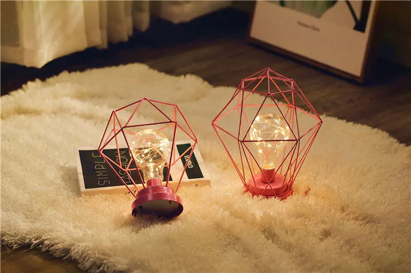 Minimalist Led Diamond Table Lamp Study Bedroom Desk Lamp USB Holiday Decoration Table Light Bedside Battery Reading Lights (3)