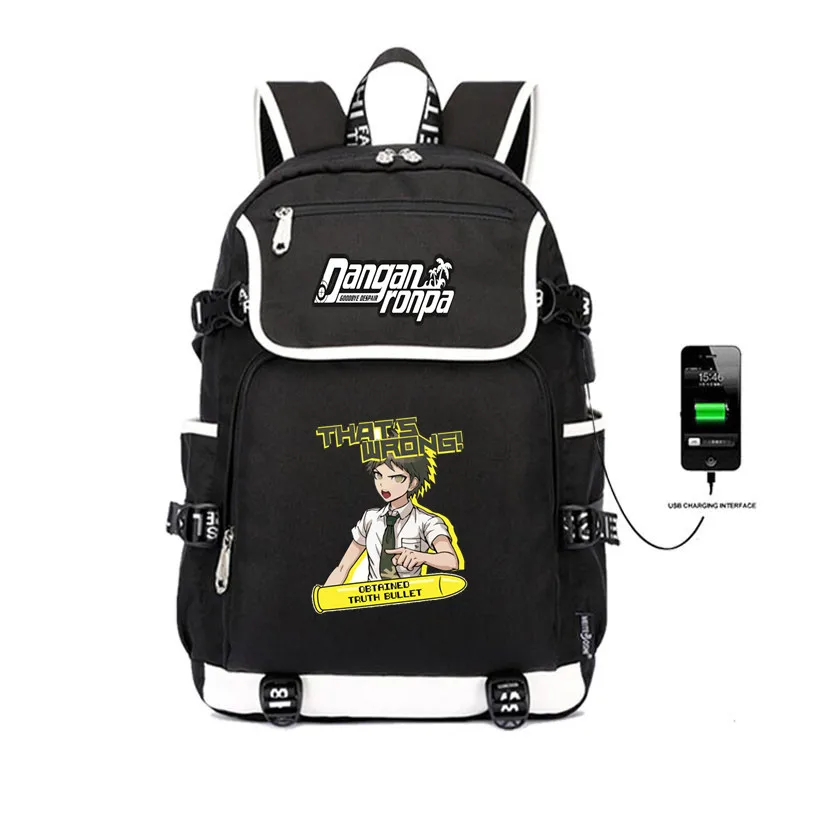 Японский рюкзак Danganronpa в стиле аниме с USB зарядкой школьные ранцы для подростков