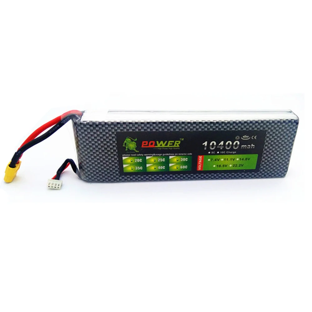 

Ultra-high Capacity Lion Power 3S 11.1V 10400mAh 10000mAh Lipo Battery 30c to 40c T/XT60 Plug For Boat Car Quodcopter Parts