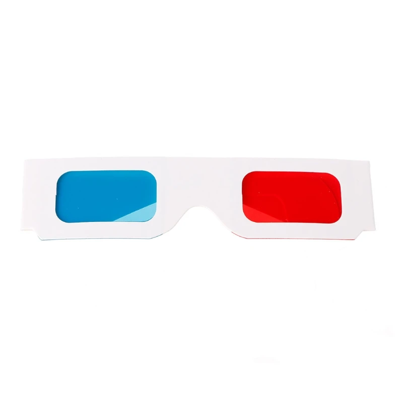 Universal White Frame Red Blue Anaglyph 3D Glasses For Movie Game DVD Video TV