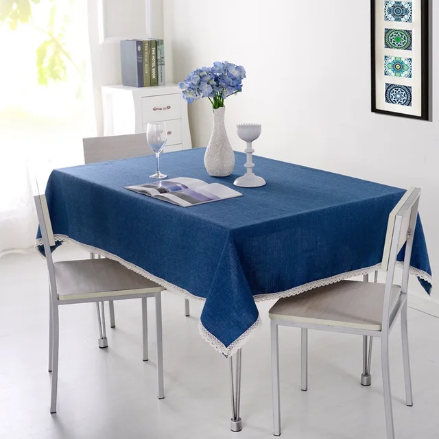Rectangular Solid Table Cloth Cotton Linen Tablecloth Home Decor Table
