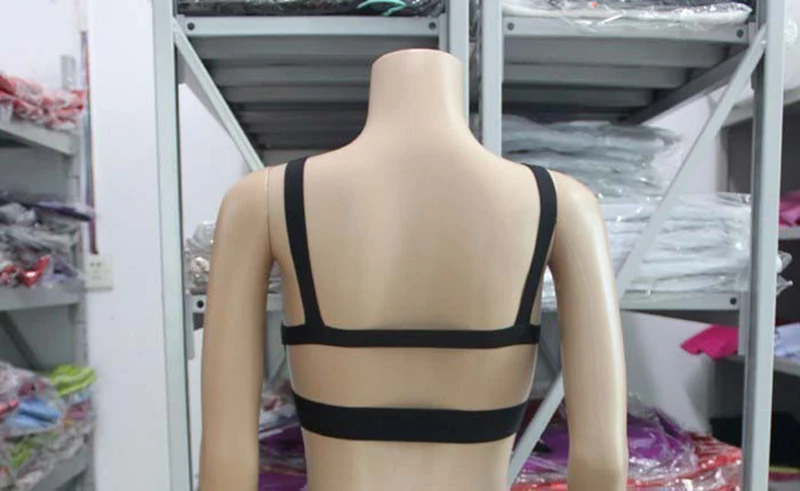 2019 new arrivals womens elastic bandage crop top spaghetti strap busty solid candy color v-neck hot sale  EV1529