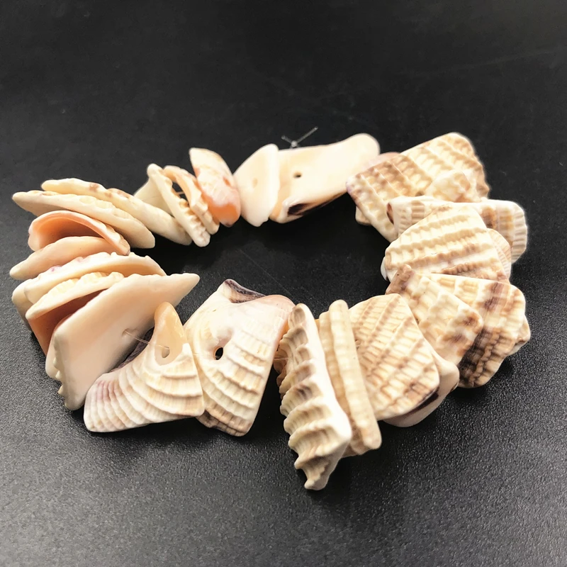 

50pcs about 40g Irregular Mediterranean style natural shell wool slice navigation home DIY professional decorative accessories