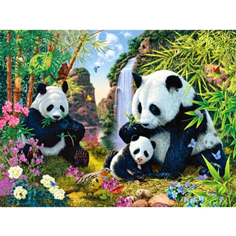 Чжуи звезда 5D DIY Алмазная вышивка с изображением панды семейная алмазная живопись вышивка крестиком полная квадратная дрель украшение из мозаики стразами
