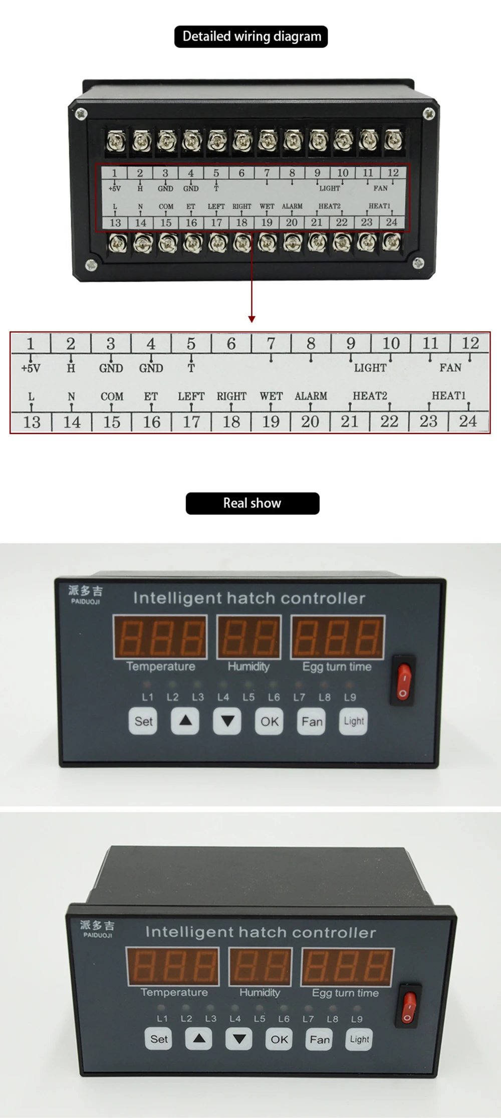 XM-16 Многофункциональный яичный контроллер инкубатора система автоматический датчик температуры и влажности для горячей продажи