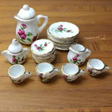 Кукольный домик Миниатюрный 1:12 игрушка кухня столовая 17 шт. Porcelaine Чайный сервиз SPO583
