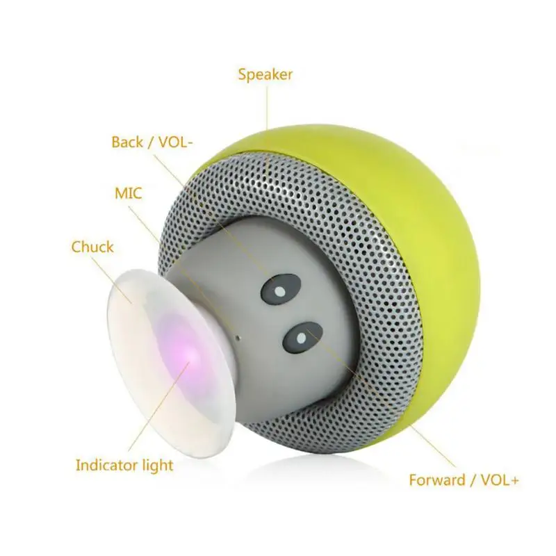 Мини Колонка в форме гриба Беспроводная Bluetooth 4 1 колонки mp3 плеер с микрофоном
