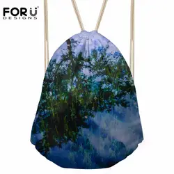 Forudesigns drawstring сумка Для женщин 3D Листья печати daypck женщин маленькое путешествие Вышивка Крестом Пакет для детей упаковка Сумки Mochila deporte