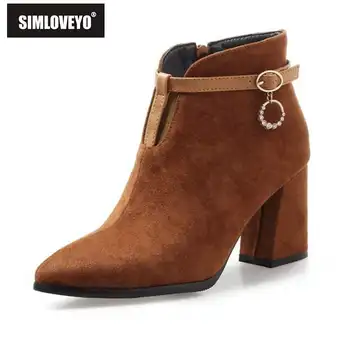 Femmes bottes Talons hauts Bout Pointu Talon Épais Chaussures Femme