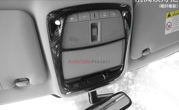 

For Renault Koleos 2017 Carbon fiber color plastic Front + Rear Reading Light Lamp Frame Trims 3pcs