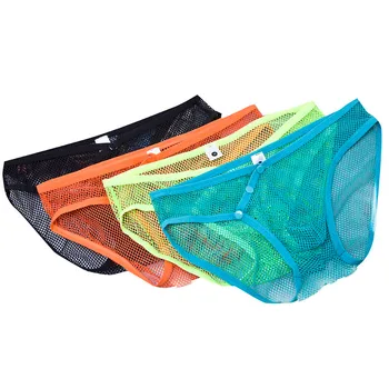 

Men's Underwear New Sexy Fine Mesh Solid Color Low Waist Comfortable Breathable Fashion Casual Daily Briefs Four Seasons #Z