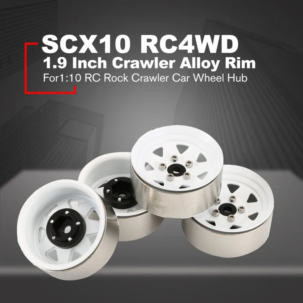 4PCS Rim Beadlock 1.9 Inch Crawler Alloy for 1:10 RC Rock Crawler Car Axial SCX10 RC4WD TAMIYA CC01 RC Truck Wheel Hub