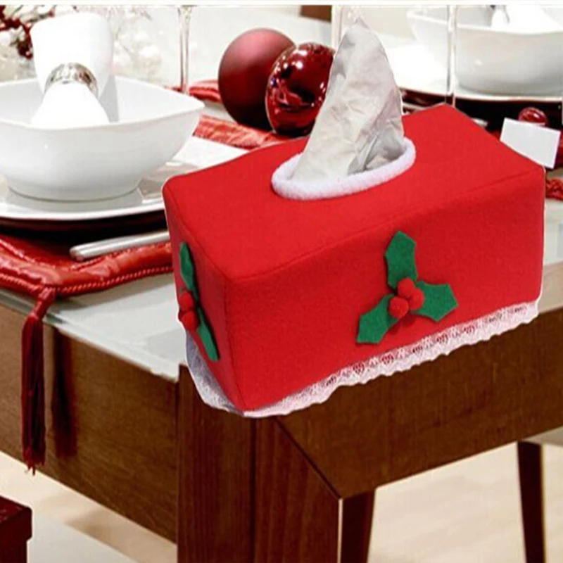 Пояс/клевер узор веселая Рождественская тканевая Коробка Чехол Рождественское украшение для дома креативный держатель для салфеток 2 стиля на выбор