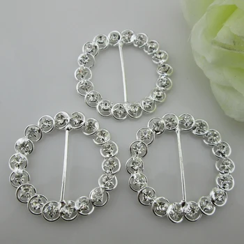 

(BU10 30mm)100pcs new fashion round rhinestone wedding favor buckles