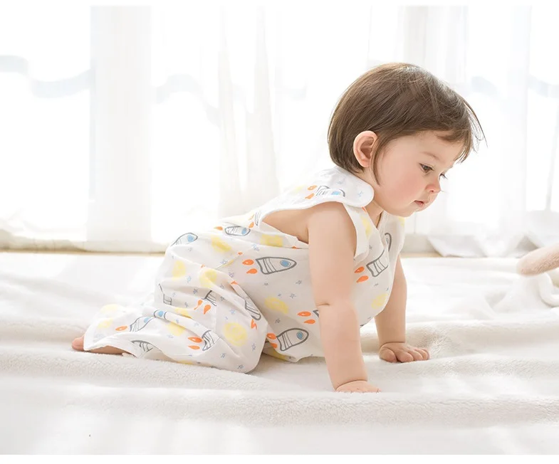 Муслиновый хлопковый спальный мешок для детей от 0 до 4 лет, спальный мешок для малышей, спальный мешок без рукавов, детский спальный мешок, летнее одеяло для малышей