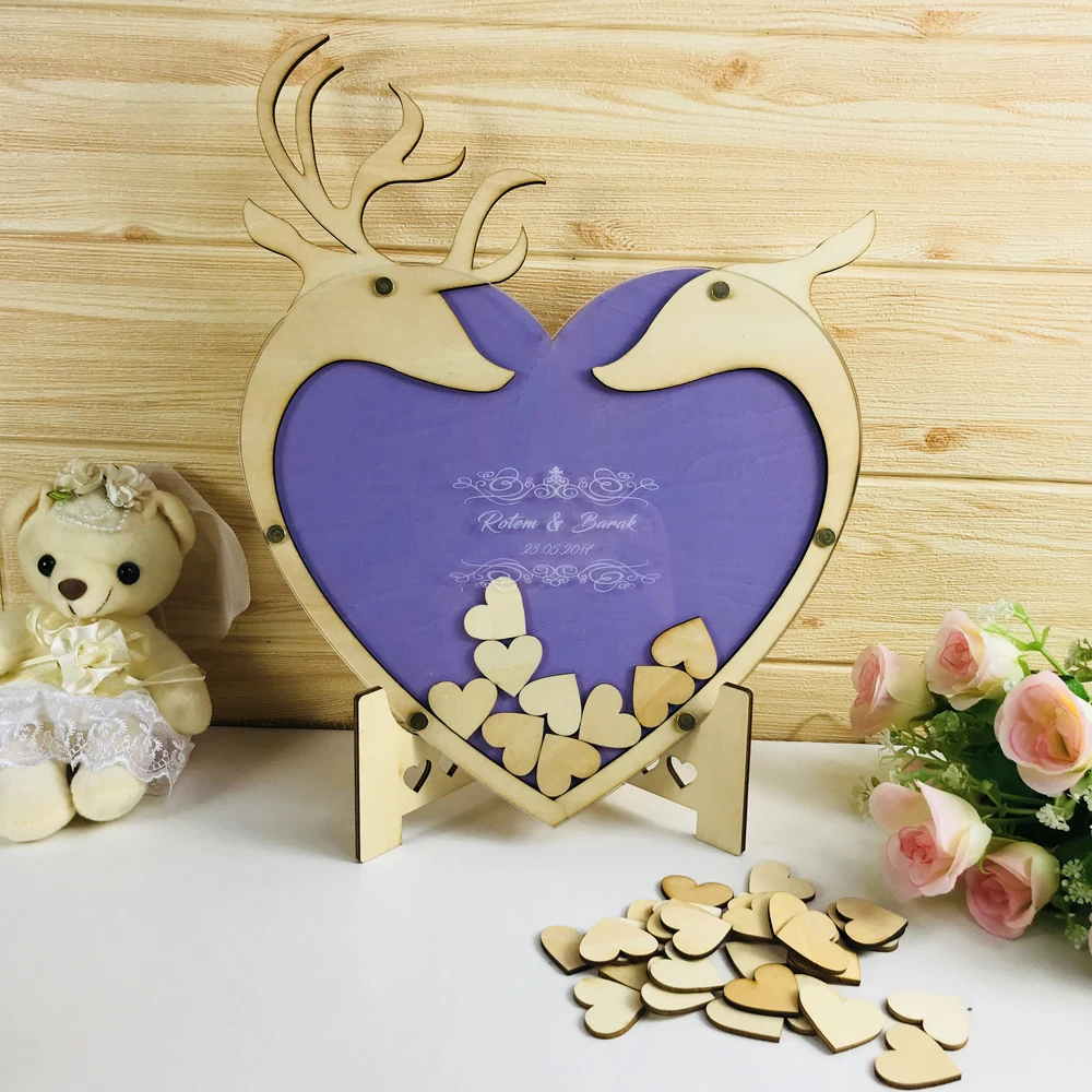 Personalized Wedding Guest Book, Drop top Heart Guest Book, Guestbook Ideas, Memorial Guestbook, Wedding Party Decor Supplies (2)