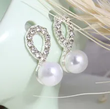 

Carnation stud woman earrings pearl opal silver 925 jewelry diamond rose gold earrings jewelry 2