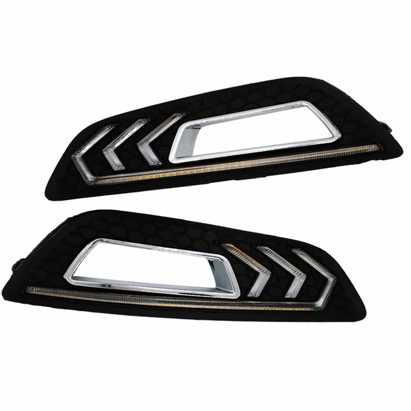 

SUNKIA LED Car DRL for Ford Focus 4th 2015 2016 2017 Daytime Running Lights with Turn Signal and Dimmed Style for 12V