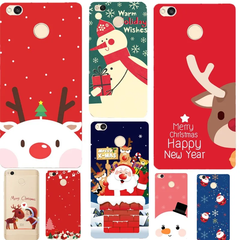 Winter Phone Case For Xiaomi Redmi 4A 4X 5A Note 4 5 A1 Silicone Back Cover AI Christma Funda |