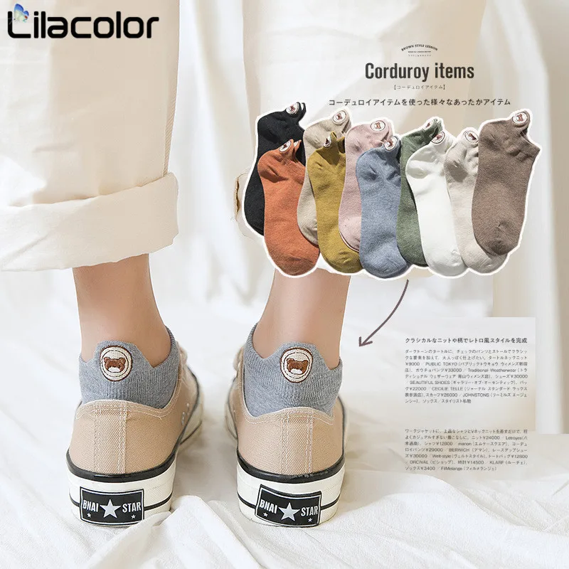 

Woman Socks 2019 New Spring 1 Pair Ankle Socks Girls Cotton Color Novelty Women Fashion Cute Heart Casual Lady Socks