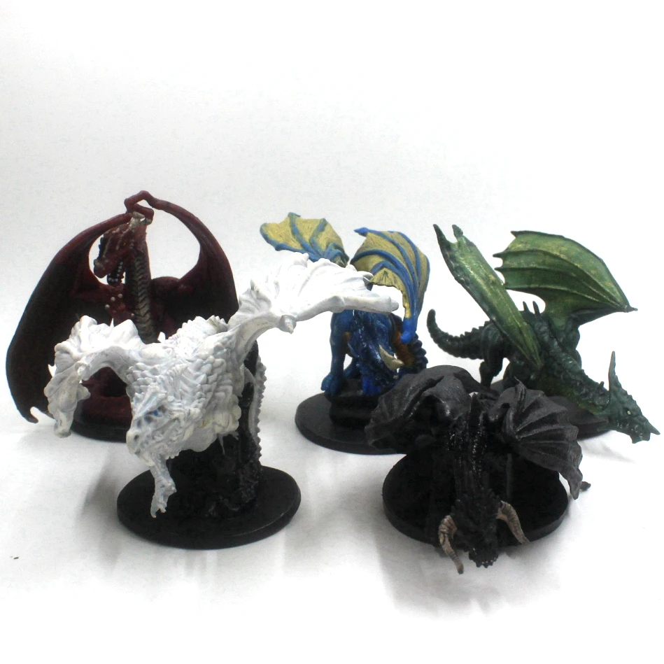 

D&D Dungeons & Dragons DRAGON Collector's Set Miniatures 5 Dragon Free Shipping
