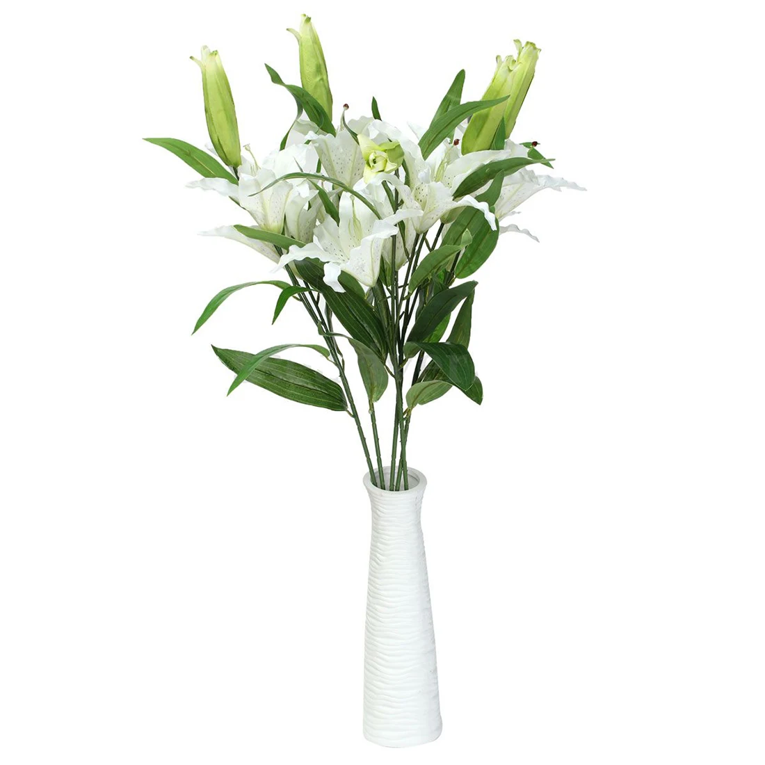 Buy 5Stem Artificial White Lily Flowers Plants Bouquet DIY Home Wedding Party