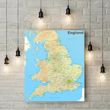 Карта Англии и уэлса для печати действительный Северная Европа изысканный дизайн картина кафе бар Паб настенная художественная наклейка Geographic Picture