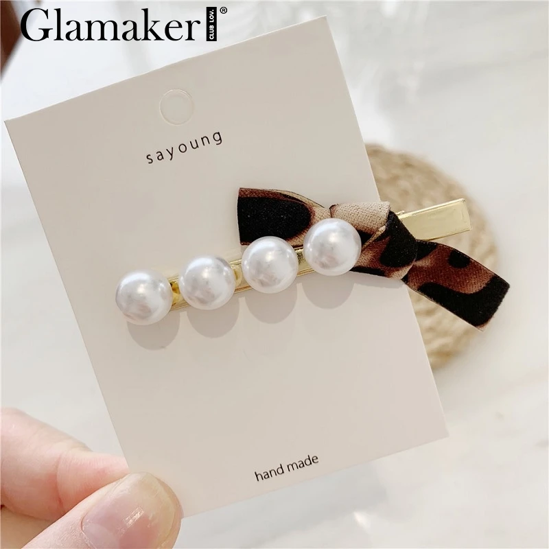 Glamaker мода сплав с жемчугом геометрические украшения для волос женские роскошные украшения женские милые украшения для волос винтажная Новинка - Цвет: C1