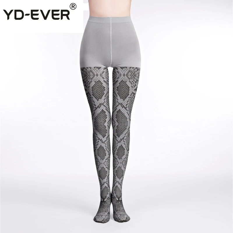 

YD-EVER print snake women tights Cotton Jacquard Pantyhose brand fashion Thin Spring Autumn Tattoo Colored Printed Hosiery