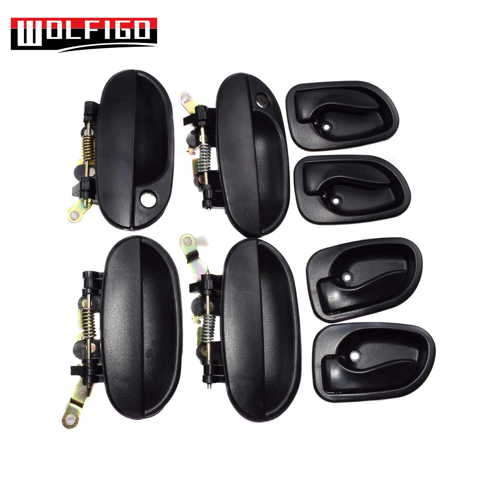 WOLFIGO новый черный снаружи и внутри набор ручек двери 8 для Hyundai Accent 1995 82660 22000 82650 83660
