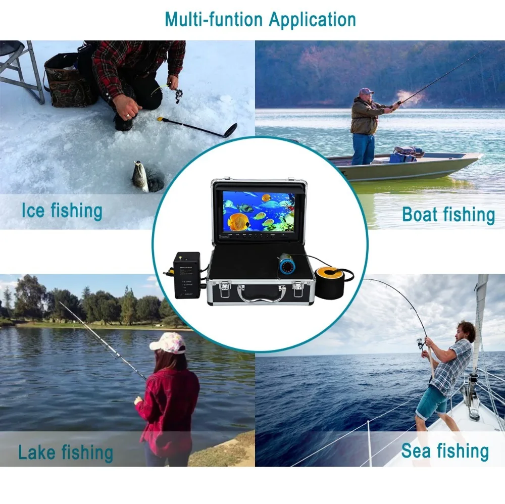 inventor dos Peixes sem Fio Câmera de Vídeo para Android e ios Syanspan 9 Wifi Ip68 hd 1000tvl Pesca Submarina Sounders 24 Leds Brancos 21 Cheap Localizadores de peixe