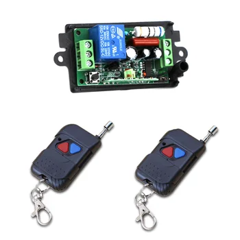 

110V 220V 1CH RF Wireless Remote Control Relay Switch Security System Transmitter Receiver for Garage Doors/Gate Electric Doors