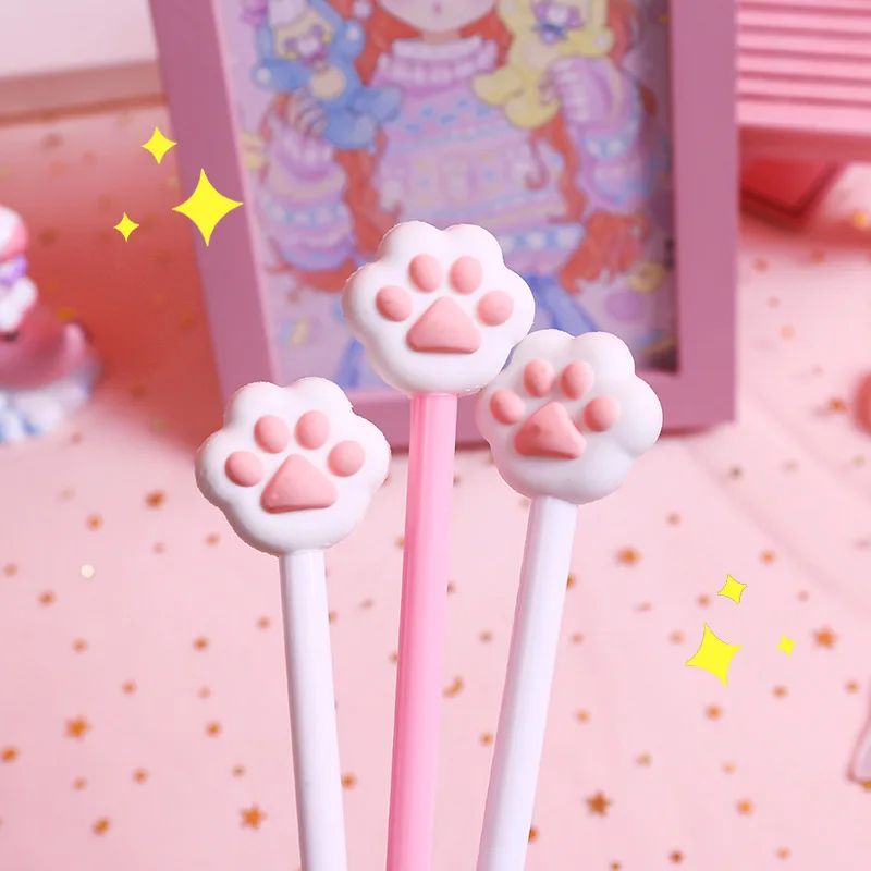 2 шт в Корейском стиле милые ручки Kawaii/мягкие кошачий коготь розовый гель студенческие ручки письменная работа в офисе ручка