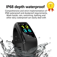 Умный Браслет, IP68 водонепроницаемый сердечный ритм контроль артериального давления Цвет экран фитнес трекер для телефонов на базе android и IOS