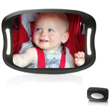 Детское автомобильное зеркало с пультом дистанционного управления, мягкий светодиодный Ночной светильник, вид сзади, младенец на заднем сиденье, защитная рама, 360 De