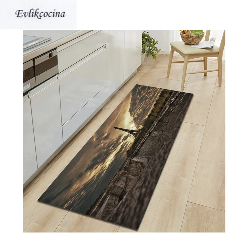 

Free Shipping Coffee Sky Tower Non-Slip Absorbent Bath Mat Area Rug for Living Room Bedroom Floor Carpet Tapete Infantil