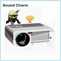 Free shipping !Best 5500Lumens  Digital TV Led Projector 1080P Android 4.4.2 WiFi Smart HD LCD Video 3D Proyector for European