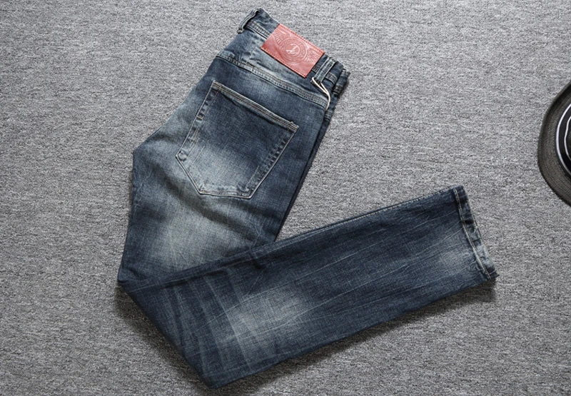 2019 итальянский стиль модные мужские джинсы Винтаж дизайнер рваные джинсы Homme Slim Fit Хлопок Брюки для девочек классические для мужчин, новый