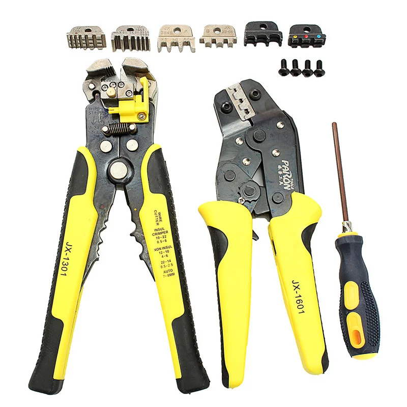 

Doersupp 4in1 Wire Crimpers Engineering Ratcheting Terminal Crimping Pliers JX-D4301 Wire Stripper Manganese Steel 4 Interchange